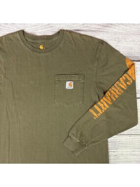 Carhartt Army Green Long Sleeve Pocket Shirt